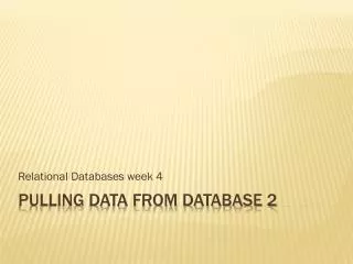 Pulling data from database 2