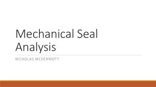 Mechanical Seal Analysis