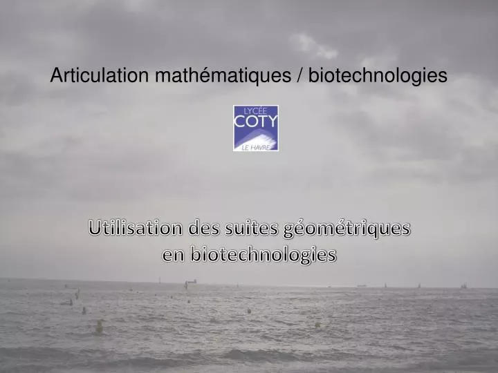 articulation math matiques biotechnologies