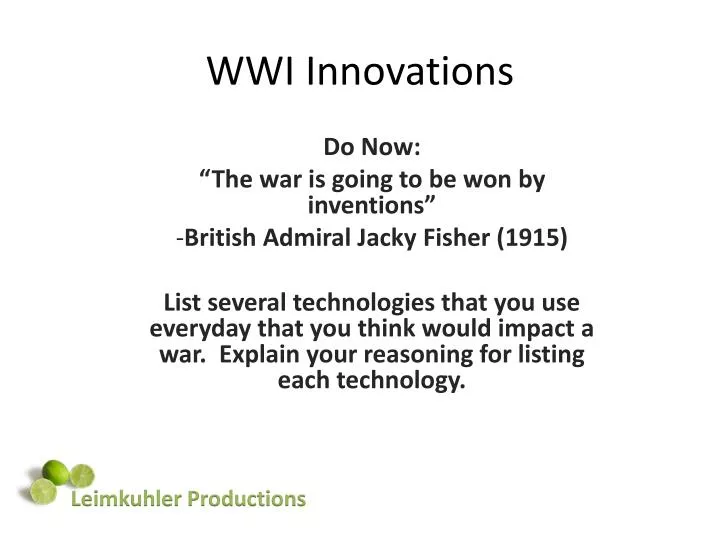 wwi innovations