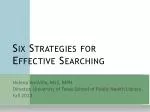 Six Strategies for Effective Searching - slide 1