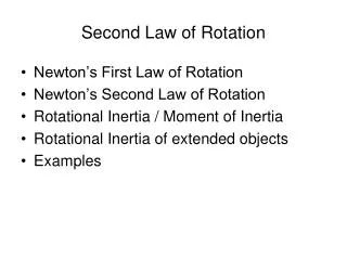Second Law of Rotation