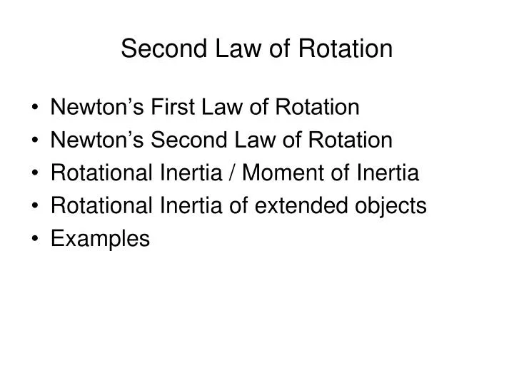 second law of rotation