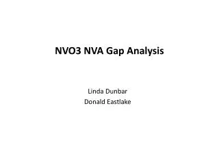 NVO3 NVA Gap Analysis