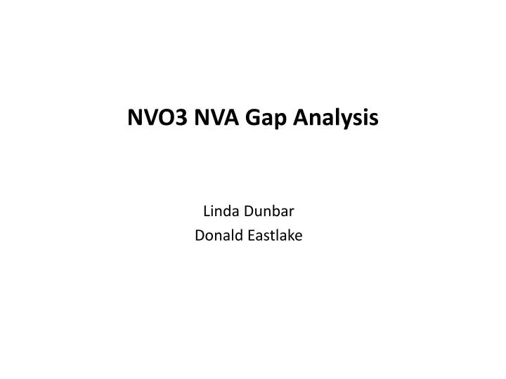 nvo3 nva gap analysis