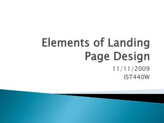Elements of Landing Page Design