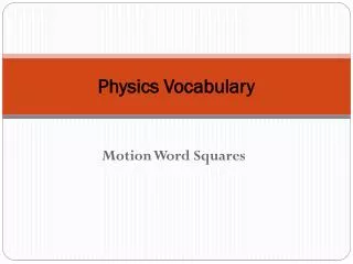 Physics Vocabulary