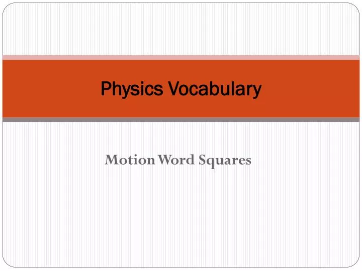 physics vocabulary