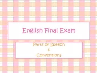 English Final Exam