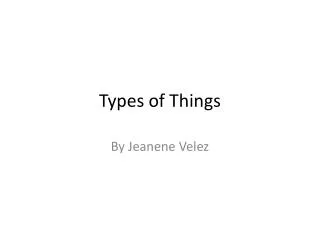 Types of Things