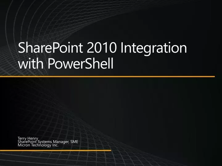 sharepoint 2010 integration with powershell