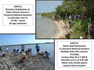 JOIN US: Shoreline Stabilization at Eldora Historic House in Canaveral National Seashore