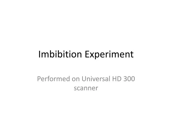 imbibition experiment