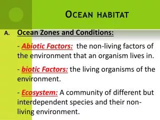 Ocean habitat