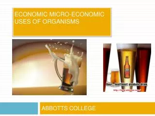 ECONOMIC MICRO-ECONOMIC USES OF ORGANISMS