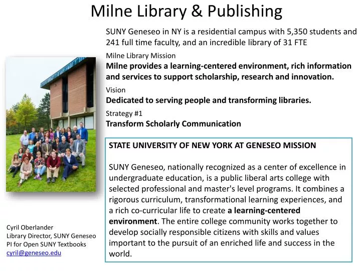 milne library publishing
