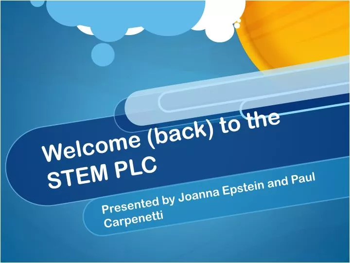 welcome back to the stem plc