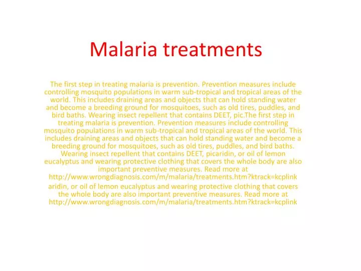 malaria treatments
