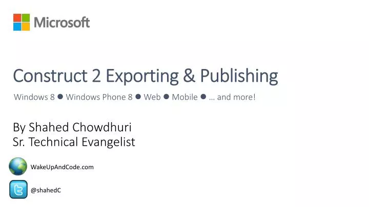 construct 2 exporting publishing