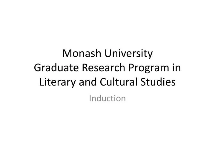 monash university graduate research program in literary and cultural studies