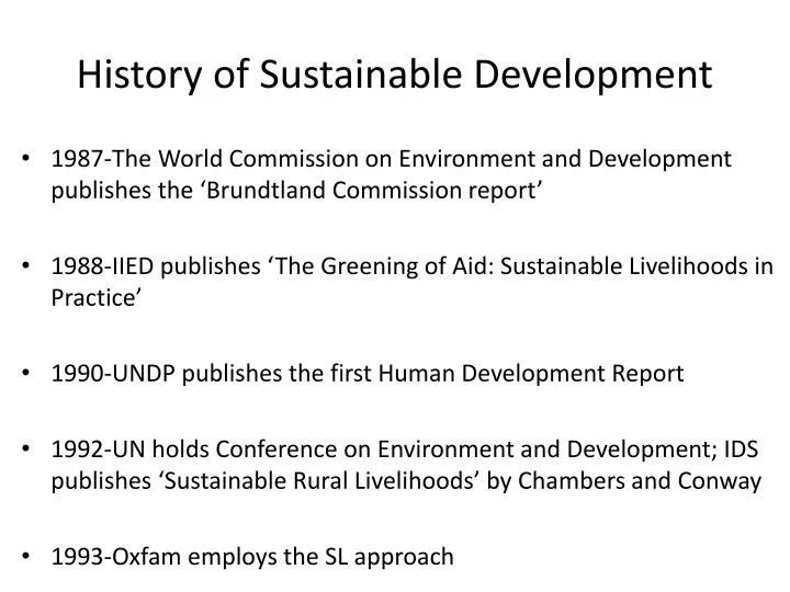 history of sustainable development