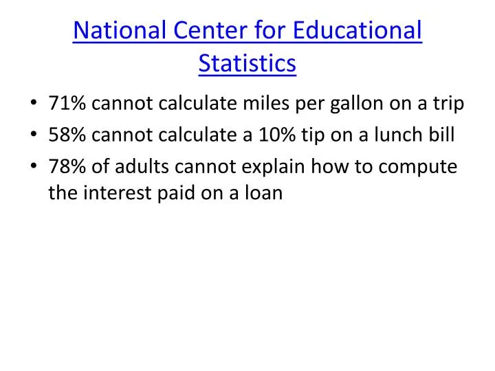 national center for educational statistics