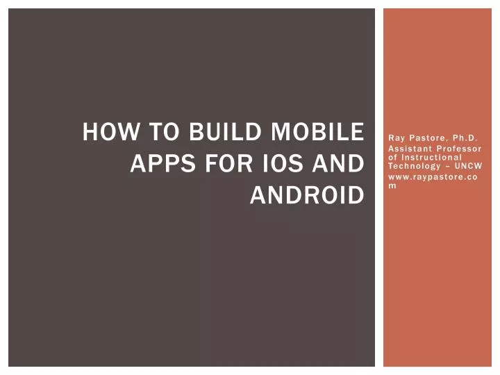 how to build mobile apps for ios and android