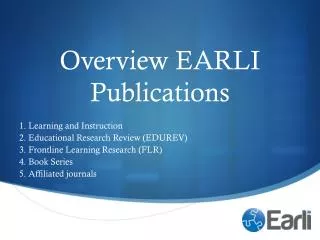 Overview EARLI P ublications