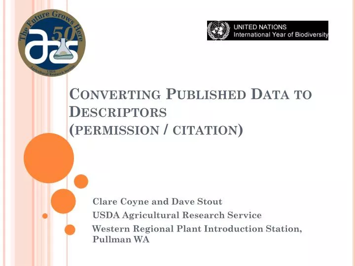 converting published data to descriptors permission citation