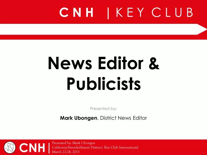 news editor publicists