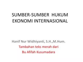 sumber sumber hukum ekonomi internasional
