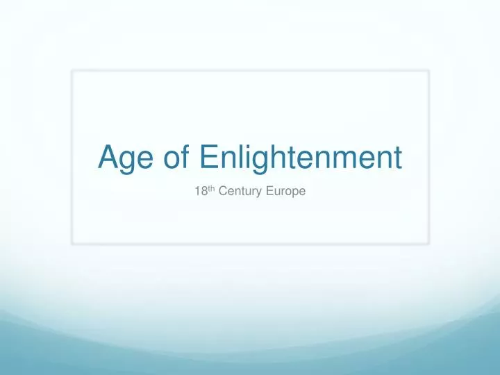 age of enlightenment