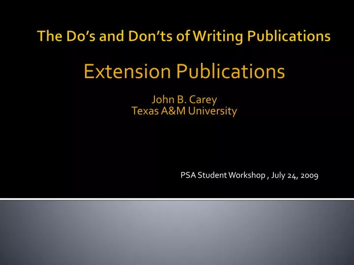 extension publications john b carey texas a m university