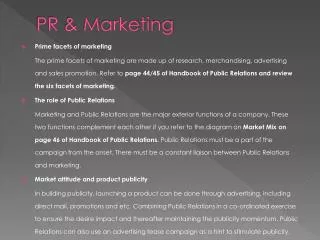 PR &amp; Marketing