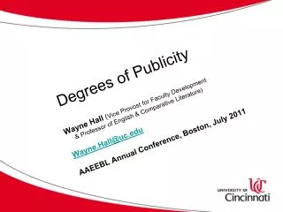 Degrees of Publicity