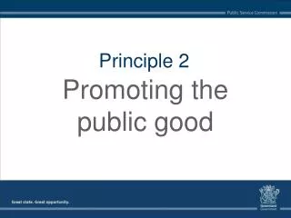 Promoting the public good