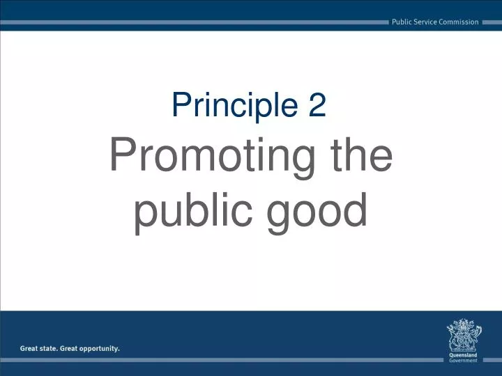 promoting the public good