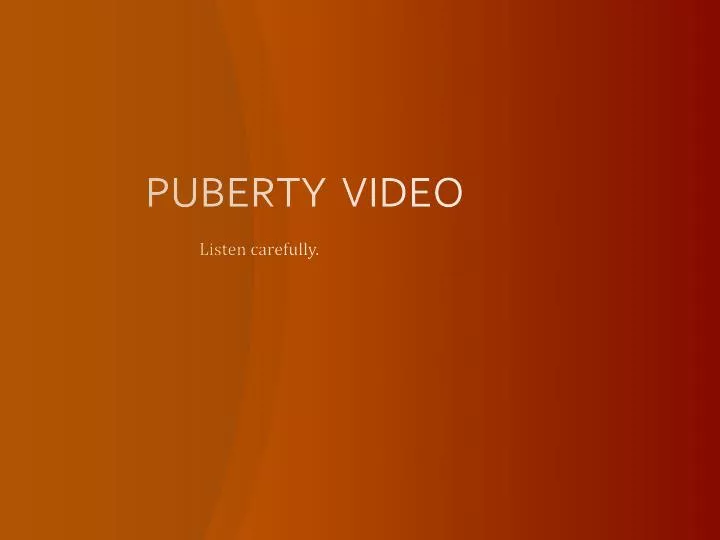 puberty video