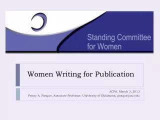 Women Writing for Publication