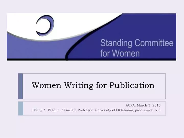 women writing for publication