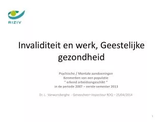 invaliditeit en werk geestelijke gezondheid