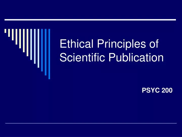 ethical principles of scientific publication