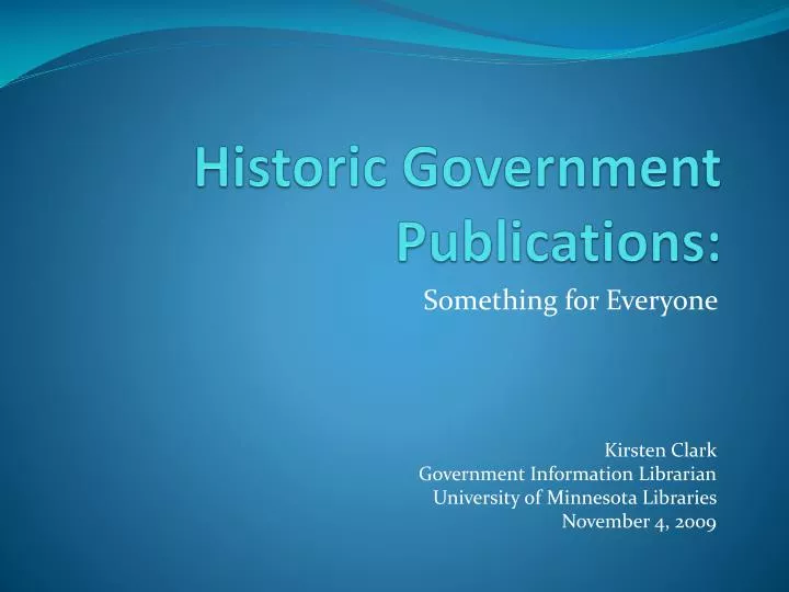 historic government publications