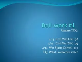 Bell-work #1