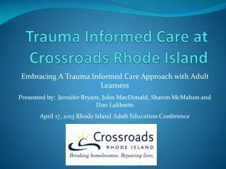 Trauma Informed Care at Crossroads Rhode Island
