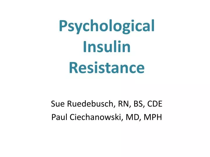 psychological insulin resistance