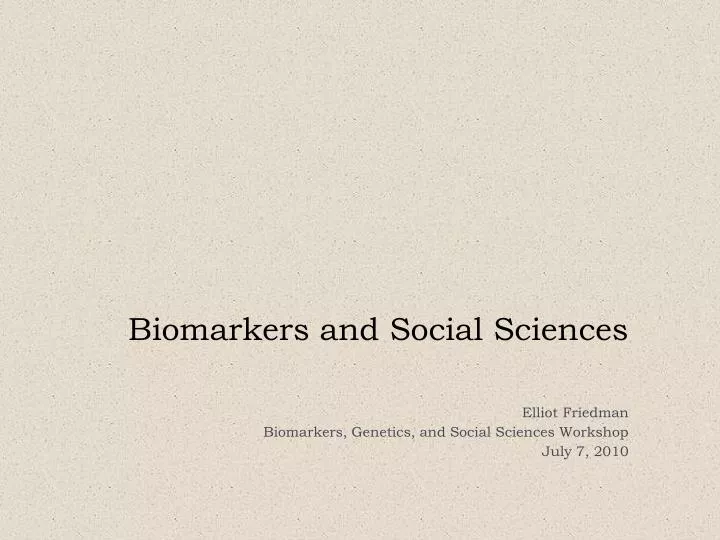 biomarkers and social sciences