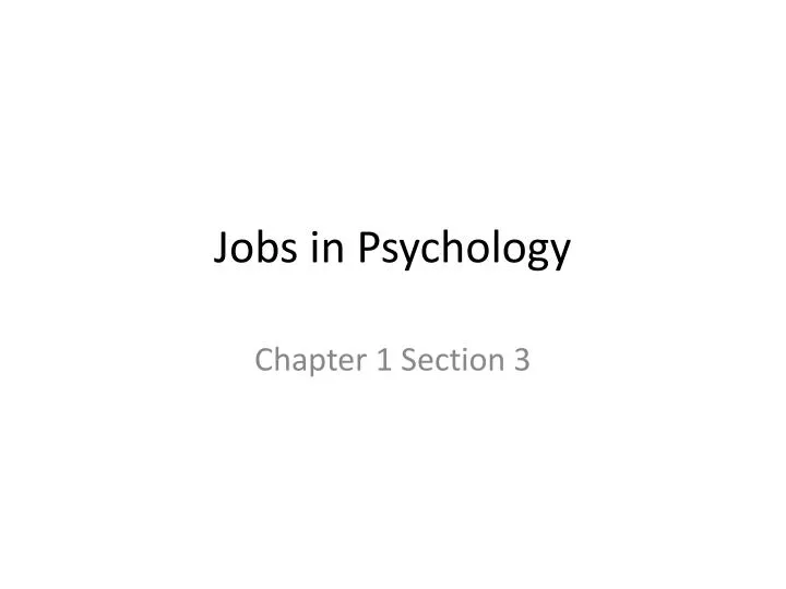 jobs in psychology