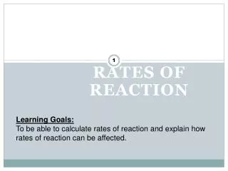rates of reaction