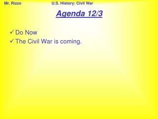 Agenda 12/3